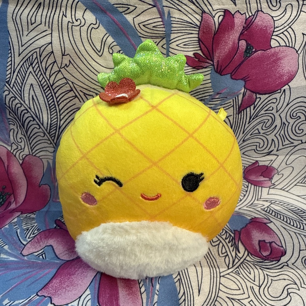 Squishmallows Zyta Pineapple 5"‎ Plush Pink Flower Tropical Mystery Bag